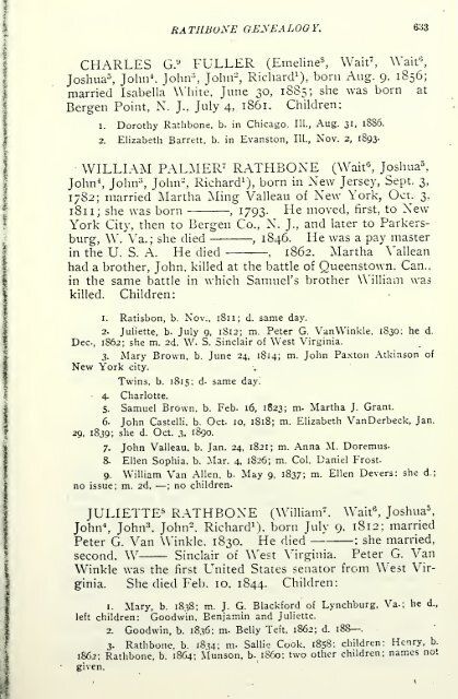 Rathbone genealogy