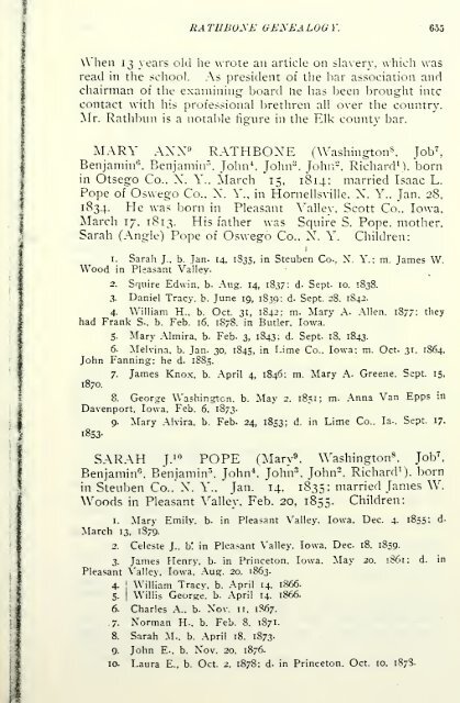 Rathbone genealogy