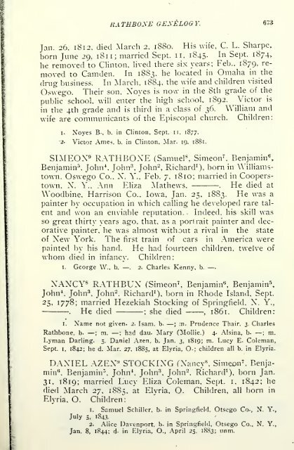 Rathbone genealogy