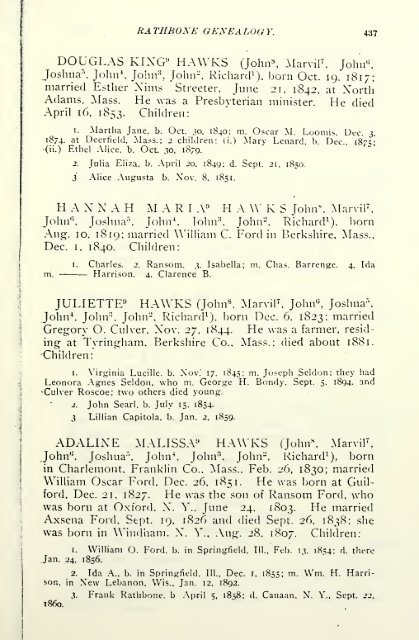 Rathbone genealogy