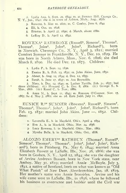 Rathbone genealogy