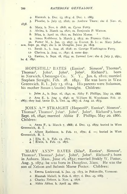 Rathbone genealogy