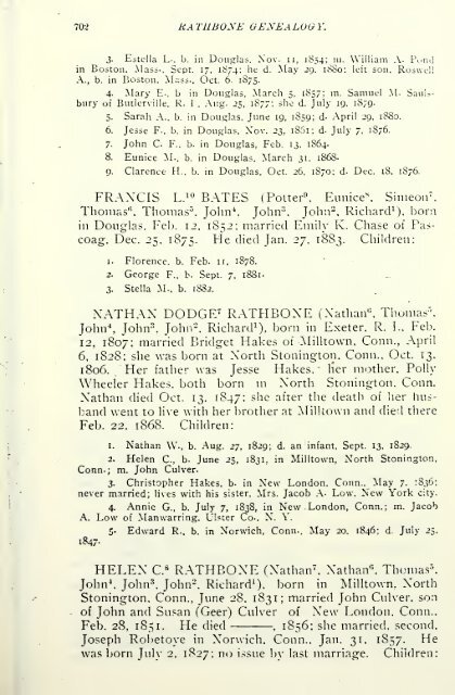 Rathbone genealogy