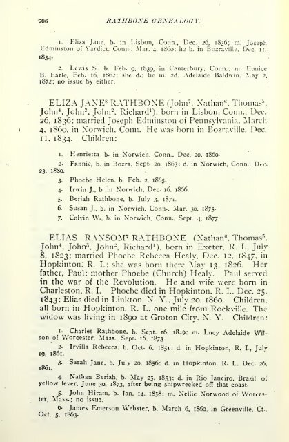 Rathbone genealogy