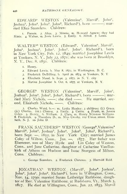 Rathbone genealogy