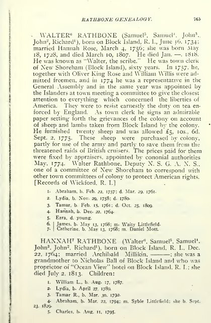 Rathbone genealogy