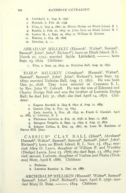 Rathbone genealogy