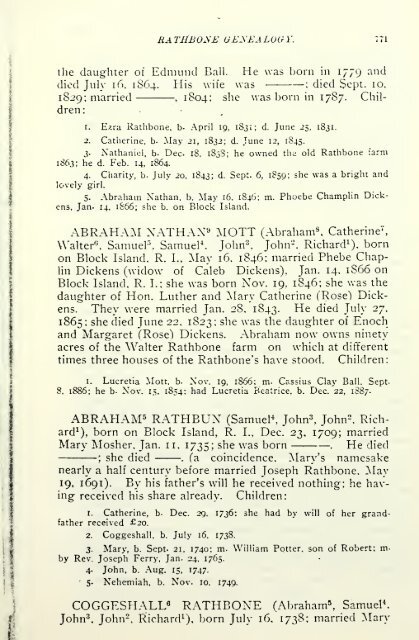 Rathbone genealogy