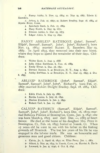 Rathbone genealogy