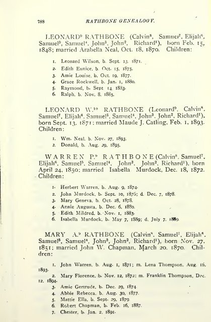 Rathbone genealogy