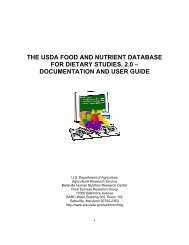 the usda food and nutrient database for dietary studies, 2.0