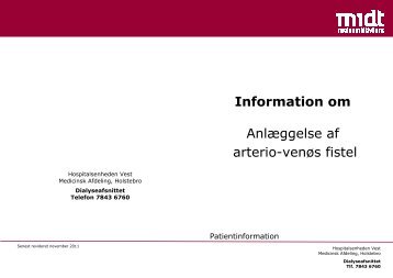 Patientinformation - Anlæggelse af arteriovenøs fistel.pdf - e-Dok