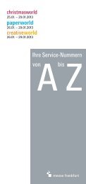 vonAbis Z Ihre Service-Nummern - Light+Building - Messe Frankfurt