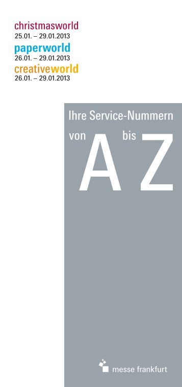 vonAbis Z Ihre Service-Nummern - Light+Building - Messe Frankfurt