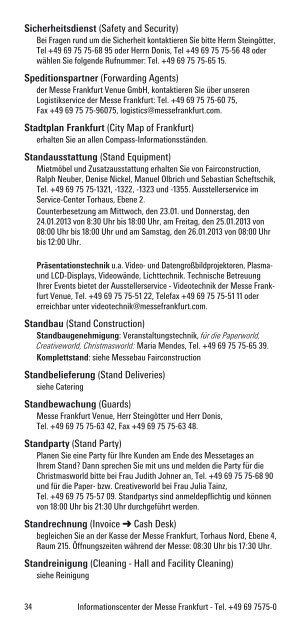 vonAbis Z Ihre Service-Nummern - Light+Building - Messe Frankfurt