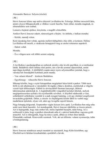 Alessandro Baricco: Selyem (részlet) | 51 | Hervé Joncour ... - Polc.hu