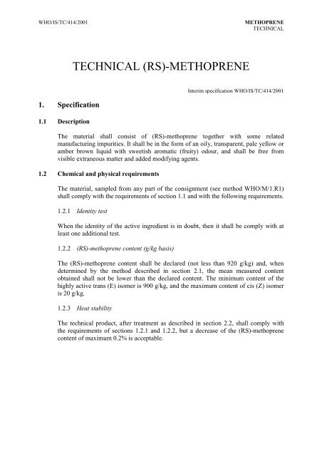 TECHNICAL (RS)-METHOPRENE