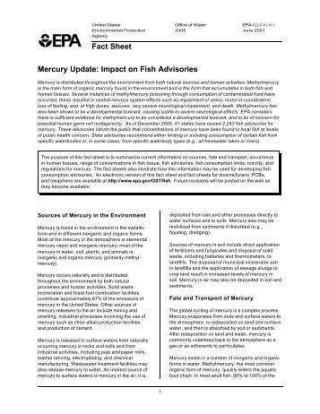 Mercury Update: Impact on Fish Advisories - CLU-IN