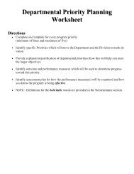 Departmental Priority Worksheet