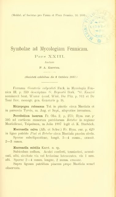 Meddelanden af Societatis pro Fauna et Flora Fennica - Helda