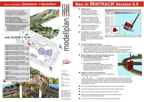 Neu in WINTRACK Version 6.0 - Modellplan