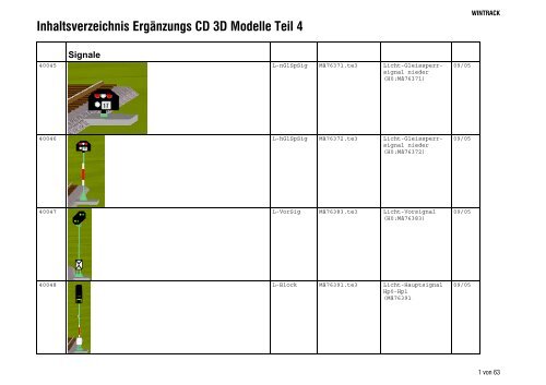 38905 Inhaltsverzeichnis - Modellplan