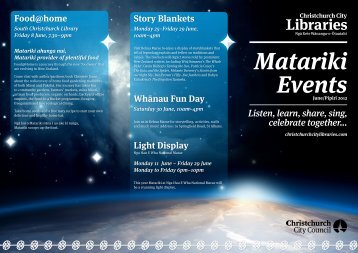 Download the Matariki events brochure [1.35MB PDF] - Christchurch ...