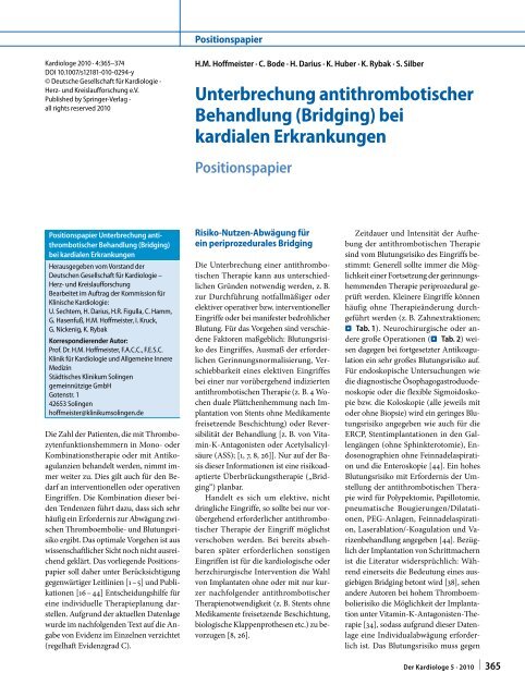 Download als PDF - Leitlinien - Deutsche Gesellschaft für Kardiologie