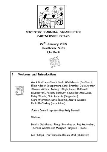 COVENTRY LEARNING DISABILITIES PARTNERSHIP BOARD 27 ...