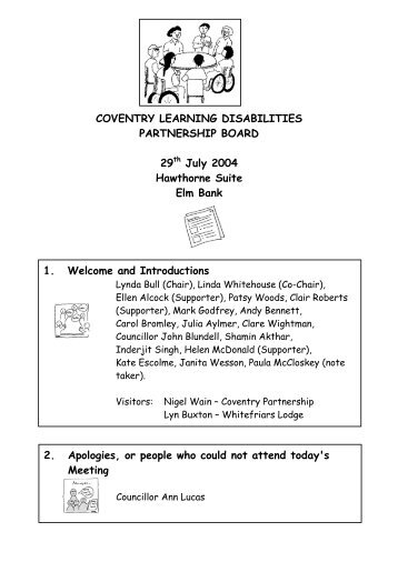 COVENTRY LEARNING DISABILITIES PARTNERSHIP BOARD 29 ...