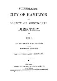 CITY OF HAMILTON DIREOTORY, - Toronto Public Library