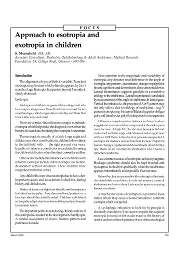 Approach to esotropia and exotropia in children - KSOS