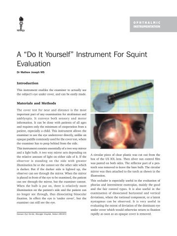 A “Do It Yourself” Instrument For Squint Evaluation - KSOS