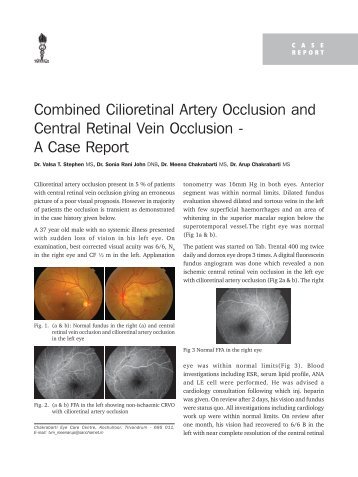 Combined Cilioretinal Artery Occlusion and Central Retinal ... - KSOS