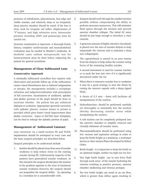 Management of Subluxated Lenses - KSOS