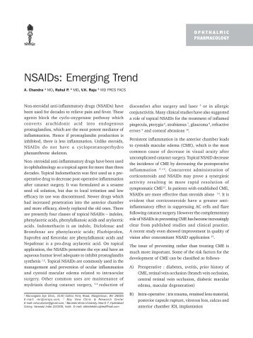 NSAIDs: Emerging Trend - KSOS