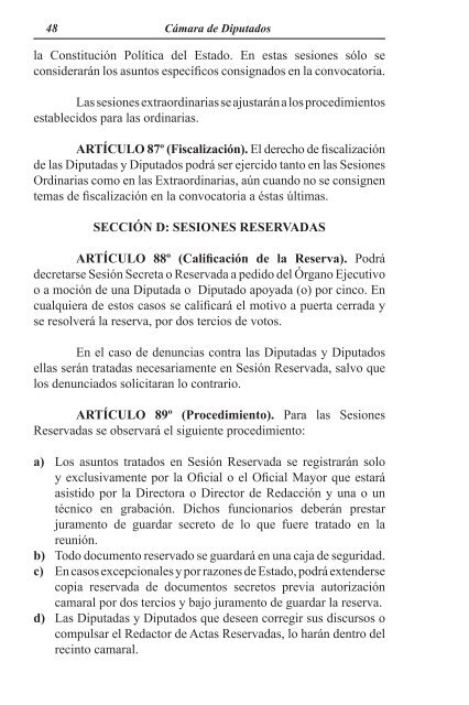 Reglamento Interno de la Cámara de Diputados