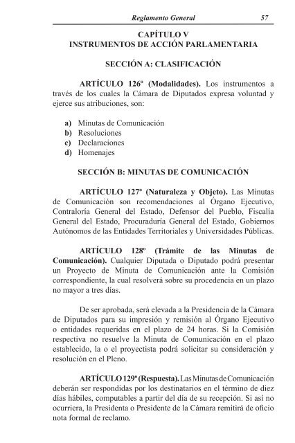 Reglamento Interno de la Cámara de Diputados