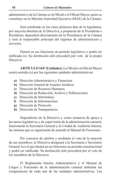 Reglamento Interno de la Cámara de Diputados