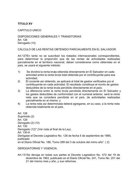 ley de impuestos sobre la renta ley de impuesto sobre la renta