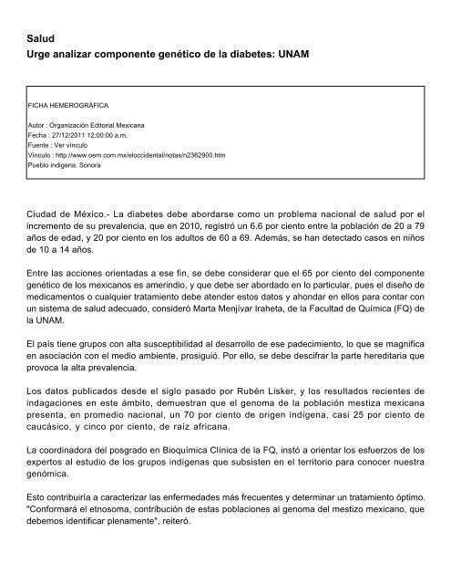 diabetes genoma mexicano diabetes genoma mexicano