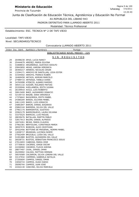 Junta de Clasificación de Educación Técnica, Agrotécnica