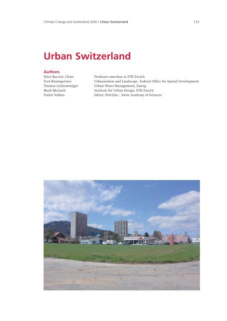 Climate Change and Switzerland 2050 - OcCC - SCNAT
