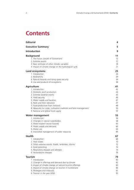 Climate Change and Switzerland 2050 - OcCC - SCNAT