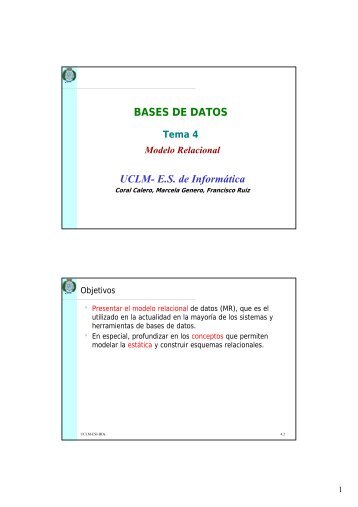 BASES DE DATOS UCLM- E.S. de Informática - Grupo Alarcos