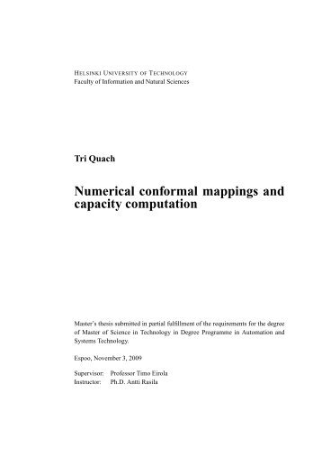 Tri Quach Numerical conformal mappings and capacity computation