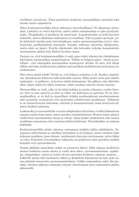 Lukiomatematiikka - Bourbakista tietotekniikaan?