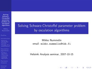 Solving Schwarz-Christoffel parameter problem by osculation ...