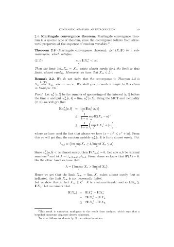 2.4. Martingale convergence theorem. Martingale convergence theo ...