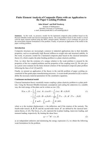 Finite Element Analysis of Composite Plates with an Application to ...